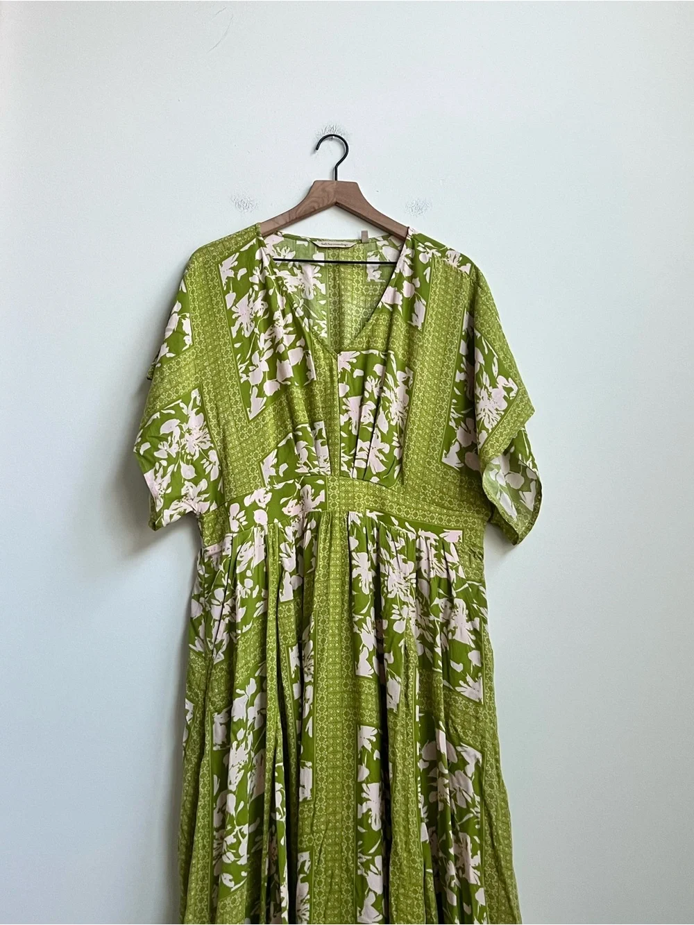 Soft Surroundings leslie maxi dress boho Floral Smocked Waist Large Resortwear